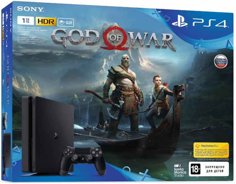 Sony PlayStation 4 Slim 1Tb Black (God of War)